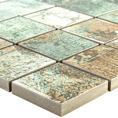 Produktbild von Keramikmosaik Fliesen Moonlight Braun Grün 47x47mm