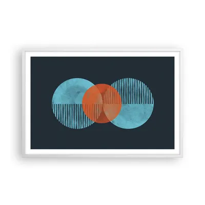 Produktbild von Gerahmtes Poster - Weißer Rahmen - Abstraktion Räder Gürtel - 91,5x61 cm - Wand Bild - Wanddeko - Wandbilder - Kunstposter - Wandposter - Bilderrahmen - Bilder - Kunstdruck - P2WAA91x61-4670