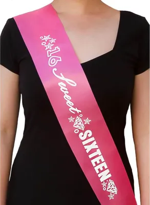 Produktbild von Oblique Unique Schärpe 16 Geburtstag Sweet 16 Sixteen Birthday Party Feier pink