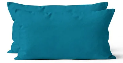 Produktbild von 2 er Set Mikrofaser UNI Kissenhüllen Kissenbezüge Kopfkissenbezug 40x80 cm, Dunkeltürkis