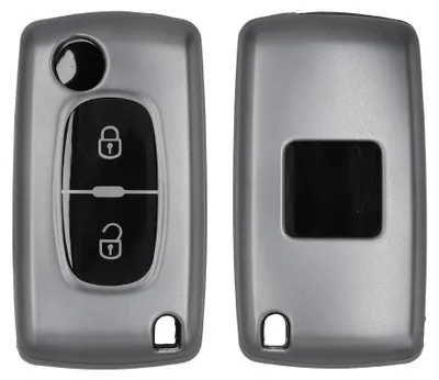 Produktbild von kwmobile Schlüsselhülle für Peugeot Citroen 2-Tasten Klapp Autoschlüssel Hülle - Autoschlüssel Schlüssel Hülle aus TPU Silikon - Schlüsselschutz