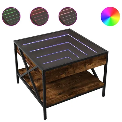 Produktbild von Möbel Couchtisch - Wohnzimmer Tisch modern - mit Infinity-LED Räuchereiche 50x50x38 cm - Kaffeetisch CLORIS3150650