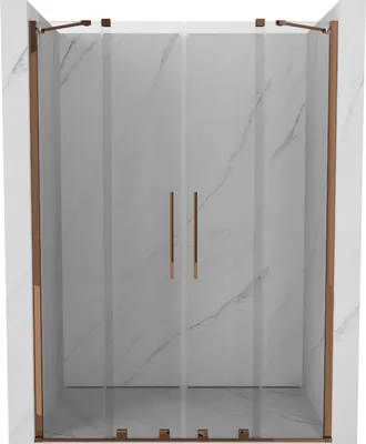 Produktbild von Mexen Velar Duo ausziehbare Duschtür 140 cm, transparent, Rosa Gold - 871-140-000-02-60