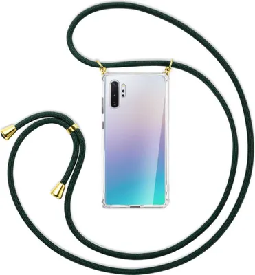 Produktbild von Handykette Backcover-Schutzhülle mit Band (Metall goldfarben) für Samsung Galaxy Note 10 Plus - dunkelgrün