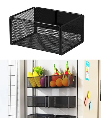 Produktbild von Magnetisches Regal, Küchenorganizer, Gewürzregal, magnetisches Kühlschrankregal, Papierhandtuchhalter, Aufbewahrungsregal, platzsparender Organizer, Gewürzgläser