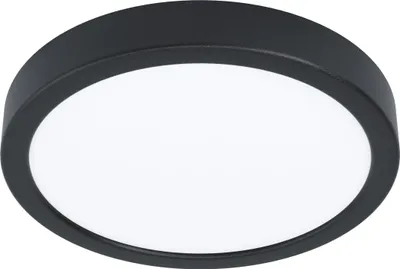 Produktbild von EGLO LED Deckenleuchte Fueva 5, Ø 21 cm, 1 flammige Aufbauleuchte aus Stahl und einer Kunststoff Leuchtfläche, Deckenlampe in Schwarz, Weiß, warmweiß