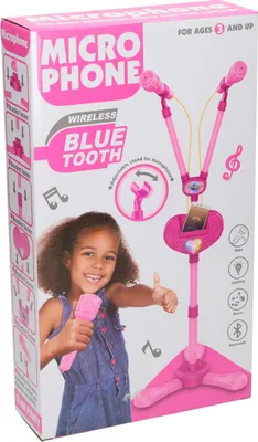 Obrázek produktu pro Stativ pro mikrofon pro dva mikrofony s osvětlením a zvukem, vybavený Bluetooth