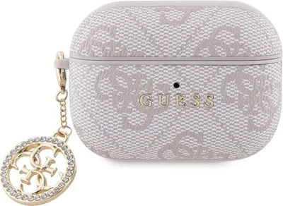 Immagine prodotto di Guess, Airpods Pro 2 4G Script Cover con charm scintillante impreziosito da strass, rosa antico