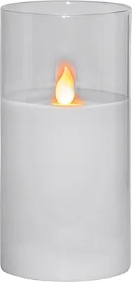 Produktbild von Star Trading 063-16 LED-Windlicht "M-Twinkle"weiße Kerze im Glas, ca.15x7,5 cm,bewegende Flamme, Timer, Batterie, Vierfarb-Karton