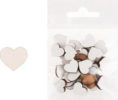 Immagine prodotto di Decorazione in legno, 36 pezzi, Cuore piccolo - Cresco