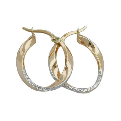 Immagine prodotto di Creole, bicolor diamantiert, 9Kt GOLD