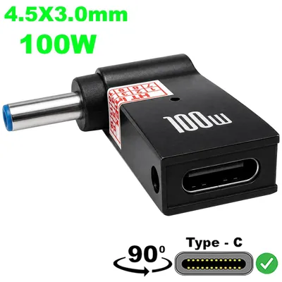 Produktbild von 4.5×3.0mm HP Ladestecker auf USB-C Buchse PD Stromadapter Kabel für HP Notebook