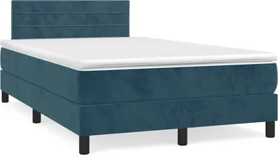Obrázok produktu pre vidaXL Boxspring posteľ s matracom Dark Blue 120x200 cm Velvet