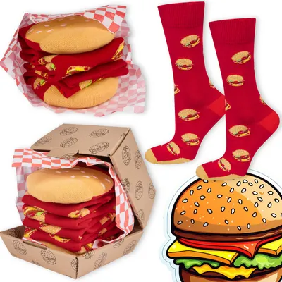 Produktbild von Lustige Herren-Baumwollsocken Burger Gr. 40-45 von SOXO – witziges Geschenk für Männer zum Geburtstag