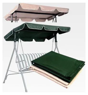 Produktbild von Sonnendach für Hollywoodschaukel, universelles Ersatzdach, wasserabweisende Dachplane mit UV-Schutz, Maße (191 x 132 cm, Beige)