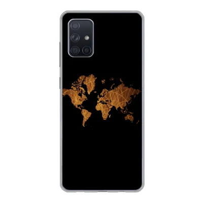 Produktbild von MuchoWow® Handyhülle Schutzhülle Hülle für Samsung Galaxy A51 Weltkarte - Schilf - Karte Silikon Softcase Handy Hülle - Schutzabdeckung