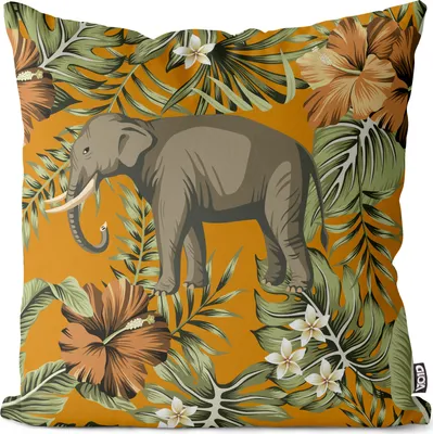 Produktbild von VOID Vintage Elefant Urwald Palmen Kissenbezug Kissenhülle Sofakissen Kissen Deko Outdoor-Kissen Dekokissen