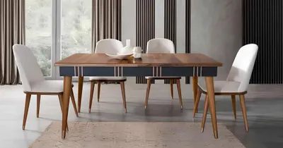Image de Table de salle à manger en bois Tables style mobilier de luxe italien 160 x 90 tables en bois