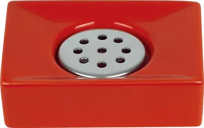 Produktbild von Spirella Seifenschale Seifenablage "Quadro" rot, Steingut