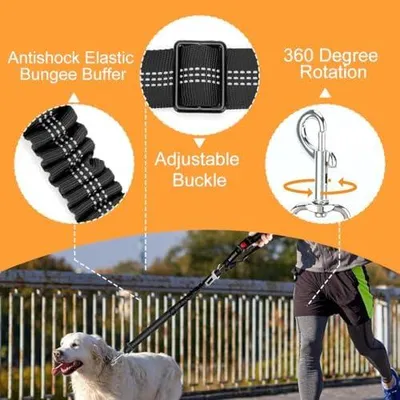 Produktbild von Hundesicherheitsgurt für das Auto, 2-in-1 Kopfstützen- und Sicherheitsgurt, Schwarz, Verstellbar, Reflektierend, 1 Stück