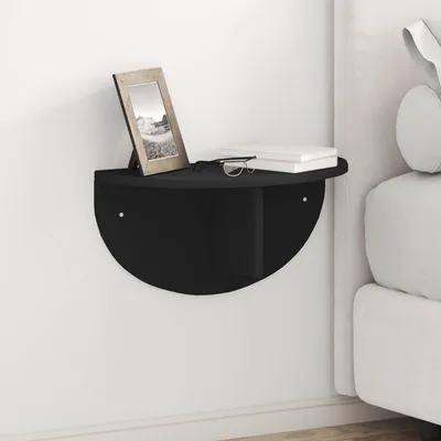 Zdjęcie produktu dla Maison Exclusive - Półka ścienna 2 szt. Czarna 48 x 24 x 24 cm Materiał drewnopochodny