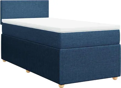 Produktbild von vidaXL Boxspringbett mit Matratze Blau 90x190 cm Stoff