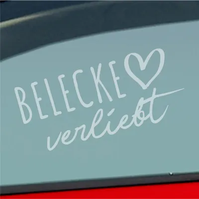 Produktbild von Auto Aufkleber Belecke verliebt Herz Stadt Heimat Liebe Car 19x9 cm Milchglas Sticker Heckscheibenaufkleber