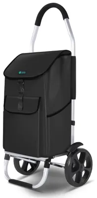 Klappbarer Einkaufswagen Aluminium, 58 l, schwarz
