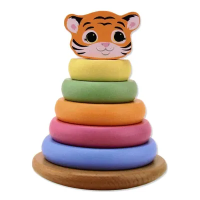 Produktbild von Stapelturm Holz Baby Spielzeug als Tiger