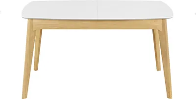 Produktbild von Miliboo - Tisch ausziehbar skandinavisch Weiß und Holz Länge 140-180 cm MEENA