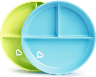 Produktbild von Munchkin 051916WWW STAY PUT Divided Plate BLUE/Green Baby-Teller