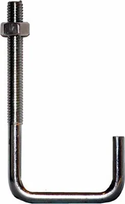Produktbild von L-Haken M6 mit Mutter 125x42x20 mm galv. verzinkt für Profil 70/18 76/18 Wellung NP65 Pack a 100 Stück