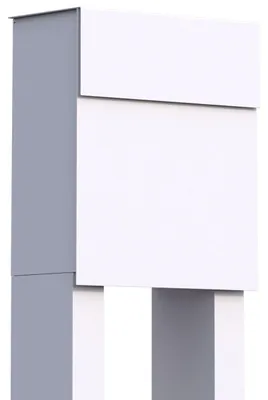 Produktbild von Alto Briefkasten, freistehend, hochformatig, 37x128 cm, Weiß, Einwurf oben, wettergeschütztes Schloss