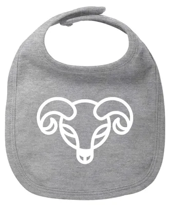 Produktbild von Huuraa Baby Lätzchen Widder Sternzeichen Symbol Heather Grey Klettverschluss  Baumwolle Latz Geschenkidee