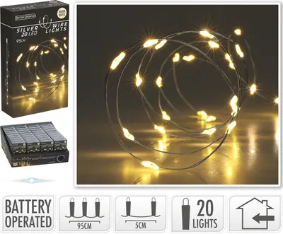 Image de LED Lichterkette (Verkaufseinheit: 36) Silberdraht 20 LED warmweiß 412571 8720573665414