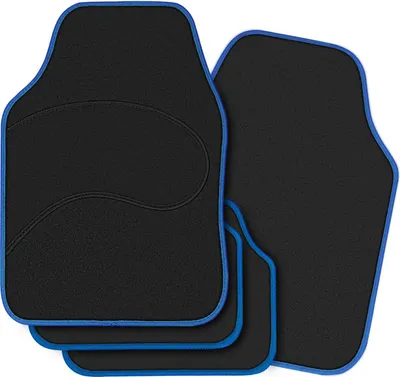 Produktbild von WOLTU Autofußmatten-Set mit 4 Matten, Allwetterfußmatten aus Teppichmaterial : Blau Farbe: Blau