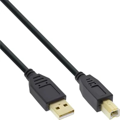Produktbild von InLine 100er B-Pack USB 2.0 Kabel - A an B - schwarz - Kontakte gold - 1m