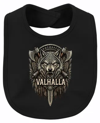 Obrázek produktu pro Valhalla, vlk, Viking, válečník, nordické runy, sekery, vintage styl, Odin, dětské, černé barvy, univerzální velikost