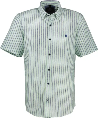 Produktbild von Gestreiftes Halbarmhemd aus Kunstfaser-Baumwoll-Mix mit Button-Down-Kragen