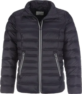 Produktbild von Blue Flame Damen Steppjacke ohne Kapuze – Gesteppte Jacke mit Stehkragen und Reißverschluss in Marine Größe 42