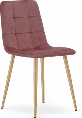 Produktbild von CETARA Stuhl rosa Samt gepolstert Metallbeine, Maße 45x87x51 cm, für Wohnzimmer, Büro, Belastung bis 110 kg