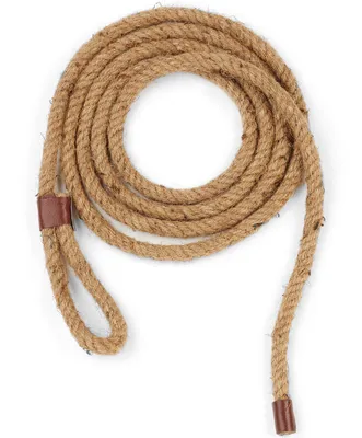 A coiled rope on a white background.