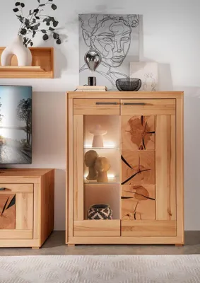 Produktbild von Highboard 103x135 cm "Danzig" Kernbuche geölt