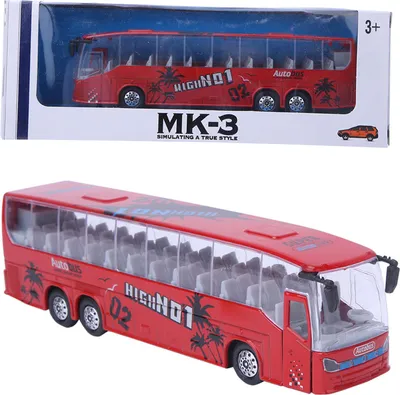 Immagine prodotto di 1:50 Simulazione del modello di autobus Transit giocattolo in lega con luce e musica per bambini (rosso)