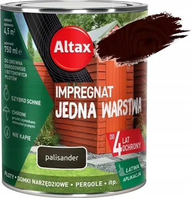 Zdjęcie produktu dla Impregnat jedna warstwa do drewna i betonu palisander 0,75l