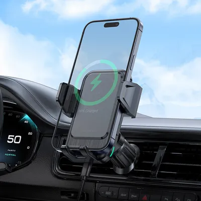 Produktbild von Smart Wireless Car Charger Halterung, geeignet für Lüftungsgitter und Armaturenbrett, unterstützt 5W/7.5W/10W/15W Schnellladung