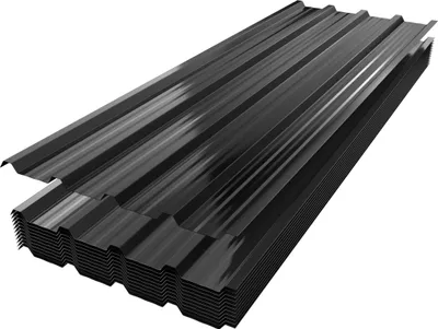 Image de TRMLBE Tôle trapézoïdale galvanisée 129,5x45 cm noir Tôle de toiture 12 pièces avec gants & vis avec rondelles d'étanchéité Tôle métallique Tôle murale Montage simple et durable