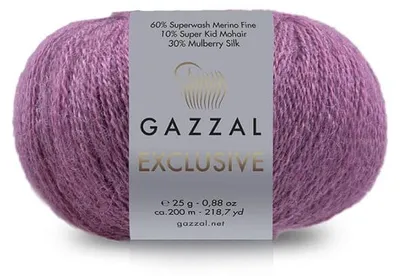 Produktbild von Gazzal Exclusive 9941 Flieder – Luxusgarn Merino/Seide/Mohair, weich & edel 25g/200m