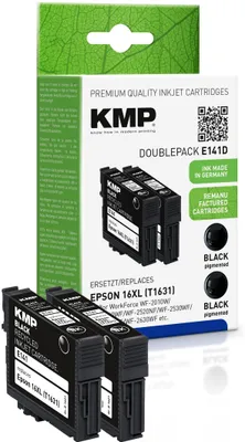 Produktbild von KMP E141D, Schwarz, Tinte auf Pigmentbasis, 28 ml, 2 Stück(e), 500 Seiten, Multipack