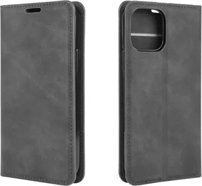 Produktbild von Mobigear Retro Slim iPhone 12 Pro Hülle Klapphülle Geldbörse - Schwarz